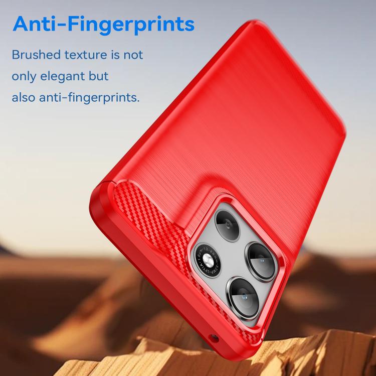 For Motorola Moto G66j 5G Carbon Fiber Brushed Texture TPU Phone Case(Red) - free shipping - PMC TechLife - Order now!