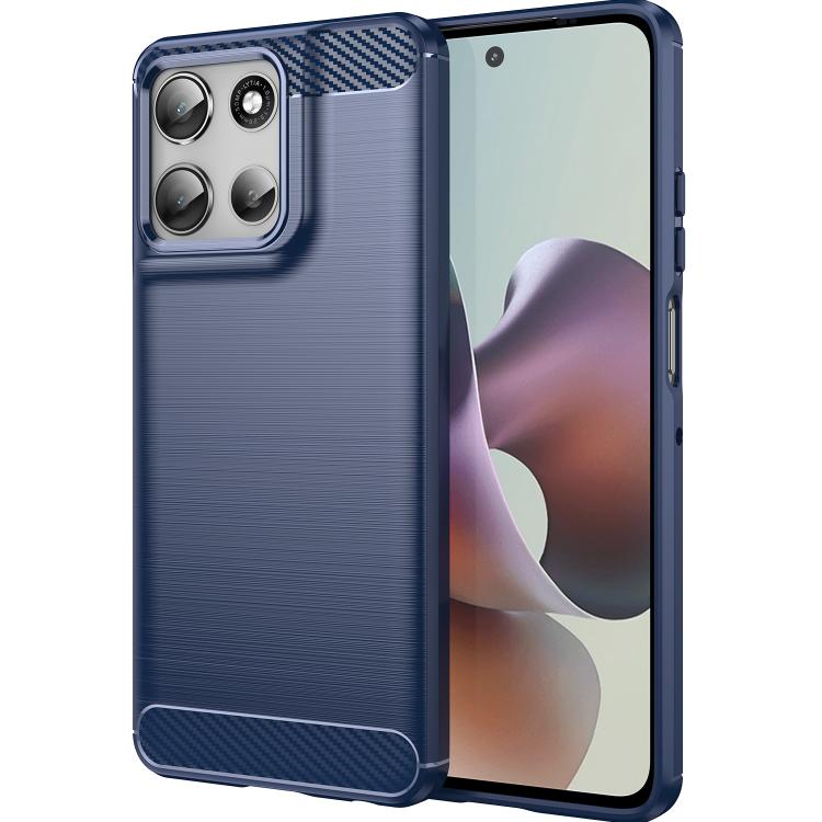 For Motorola Moto G66y 5G Carbon Fiber Brushed Texture TPU Phone Case(Blue) - free shipping - PMC TechLife - Order now!