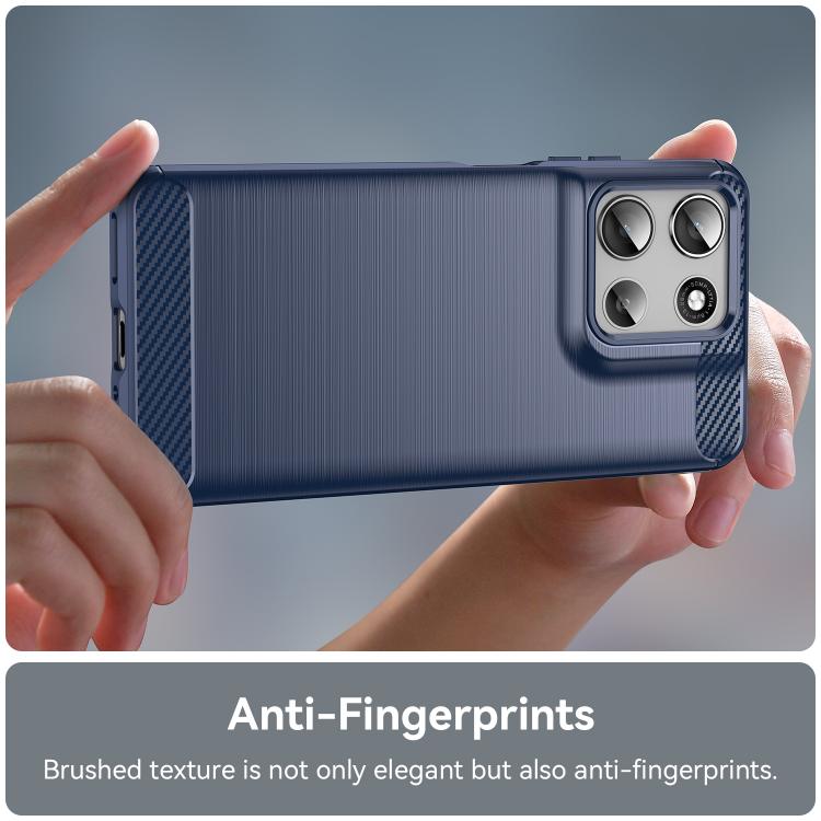 For Motorola Moto G66y 5G Carbon Fiber Brushed Texture TPU Phone Case(Blue) - free shipping - PMC TechLife - Order now!