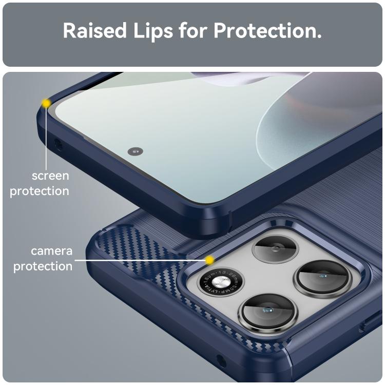 For Motorola Moto G66y 5G Carbon Fiber Brushed Texture TPU Phone Case(Blue) - free shipping - PMC TechLife - Order now!