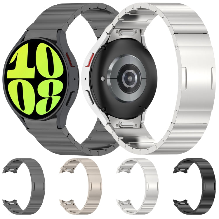 For Samsung Galaxy Watch6/6 Classic/5/5 Pro Button Style One-bead Metal Watch Band(Silver) - Watch Bands by PMC TechLife | Online Shopping South Africa | PMC TechLife