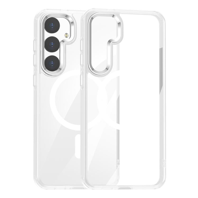 For Samsung Galaxy S25 5G MagSafe Anti-fingerprint Highly Transparent PC Phone Case(White) - Galaxy S25 5G Cases by PMC Jewellery | Online Shopping South Africa | PMC Jewellery | Buy Now Pay Later Mobicred