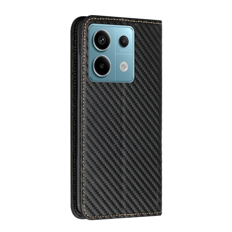 For Xiaomi Redmi Note 13 Pro 5G Carbon Fiber Texture Flip Holder Leather Phone Case(Black) - Note 13 Pro Cases by PMC TechLife | Online Shopping South Africa | PMC TechLife
