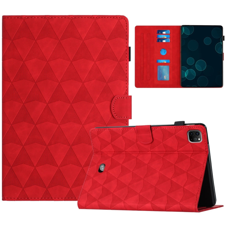 For iPad Pro 11 2024 Diamond Texture Embossed Leather Smart Tablet Case(Red) - iPad Pro 11 2024 Cases by PMC TechLife | Online Shopping South Africa | PMC TechLife | Buy Now Pay Later Mobicred