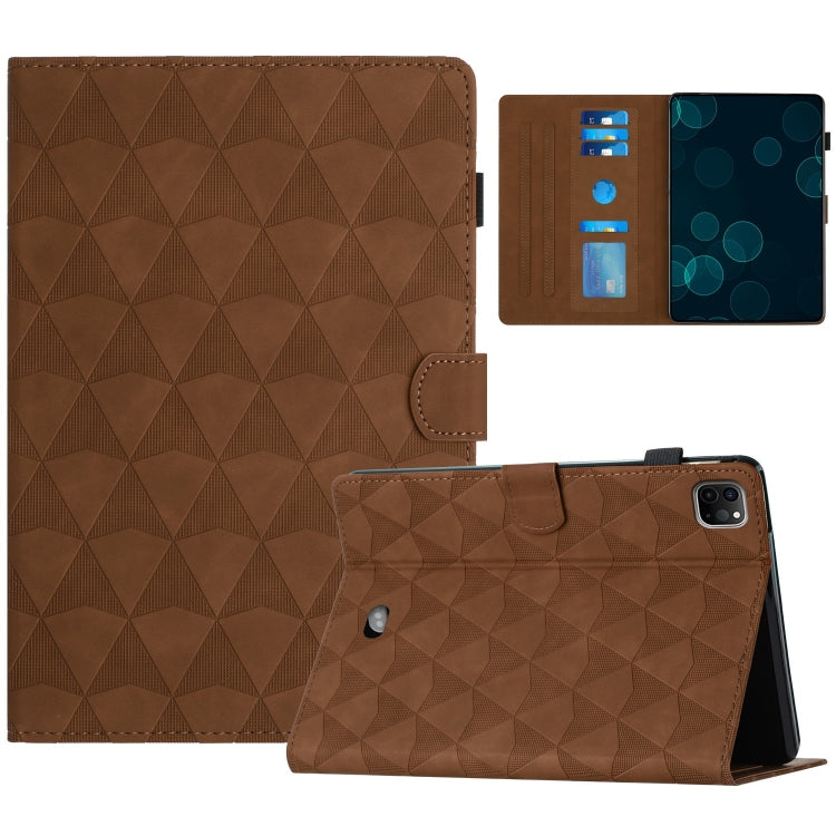 For iPad Pro 11 2024 Diamond Texture Embossed Leather Smart Tablet Case(Brown) - iPad Pro 11 2024 Cases by PMC TechLife | Online Shopping South Africa | PMC TechLife | Buy Now Pay Later Mobicred