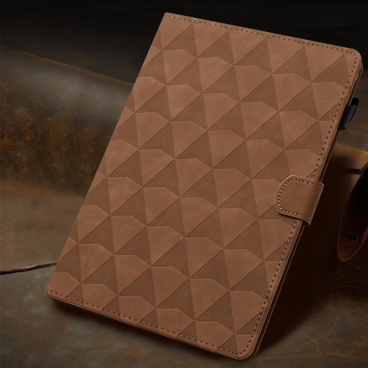 For iPad Pro 11 2024 Diamond Texture Embossed Leather Smart Tablet Case(Brown) - iPad Pro 11 2024 Cases by PMC TechLife | Online Shopping South Africa | PMC TechLife | Buy Now Pay Later Mobicred