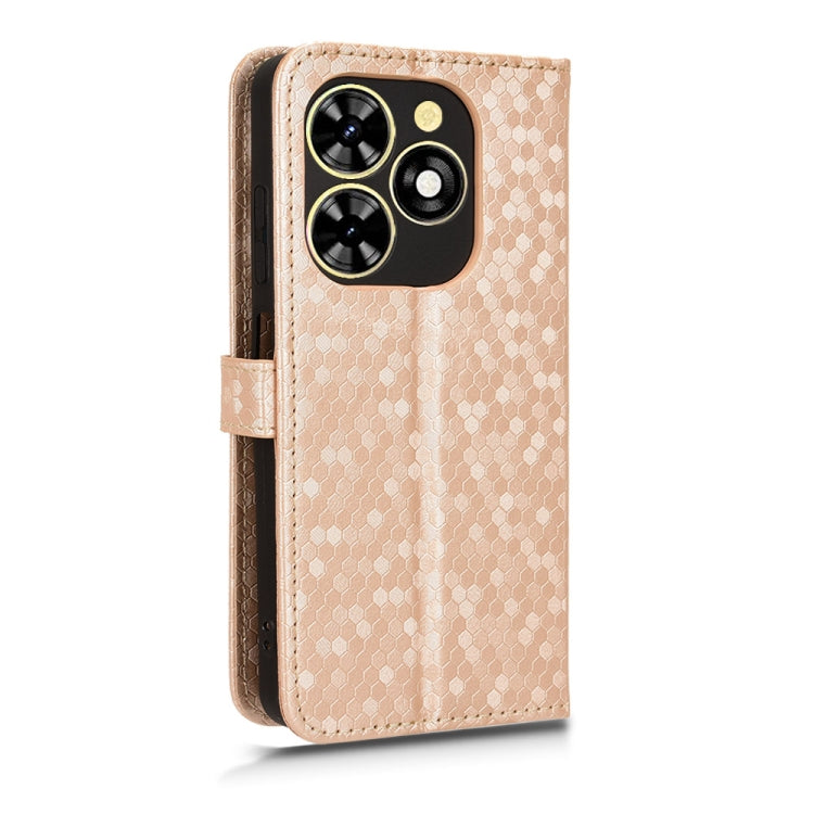 For Tecno Spark Go 2024 / Spark 20C Honeycomb Dot Texture Leather Phone Case(Gold) - Tecno Cases by PMC Jewellery | Online Shopping South Africa | PMC Jewellery | Buy Now Pay Later Mobicred