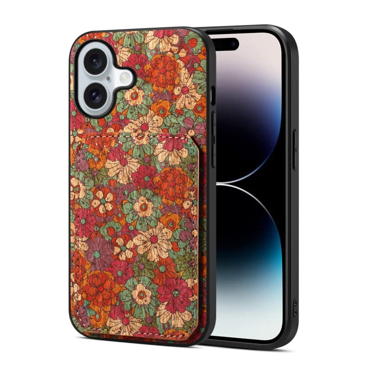 For iPhone 16 Dual Card Slot Holder Phone Case(Summer Red) - iPhone 16 Cases by PMC TechLife | Online Shopping South Africa | PMC TechLife | Buy Now Pay Later Mobicred