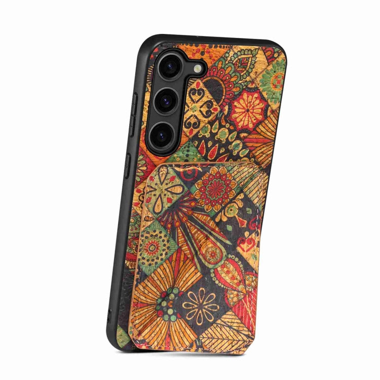 For Samsung Galaxy S22+ 5G Dual Card Slot Holder Phone Case(Autumn Yellow) - Galaxy S22+ 5G Cases by PMC TechLife | Online Shopping South Africa | PMC TechLife