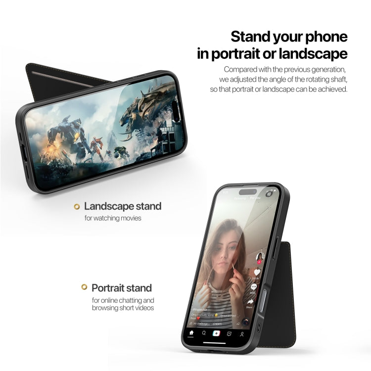 For iPhone 16 Pro DUX DUCIS Rafi II Series MagSafe Magnetic Holder RFID Phone Case(Black) - free shipping - PMC Jewellery - Order now!