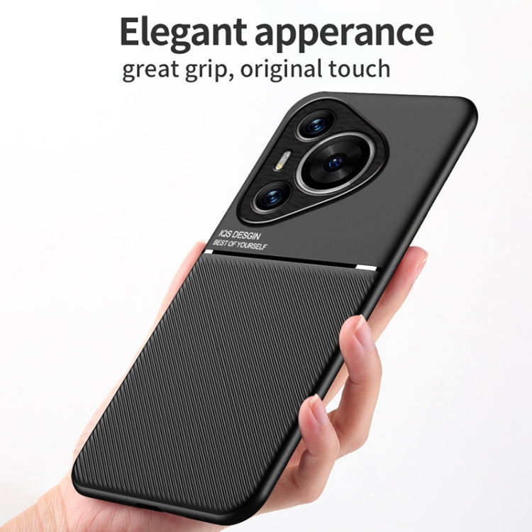 For Huawei Pura 70 Classic Tilt Strip Grain Magnetic PC Hybrid TPU Phone Case(Black) - free shipping - PMC Jewellery - Order now!