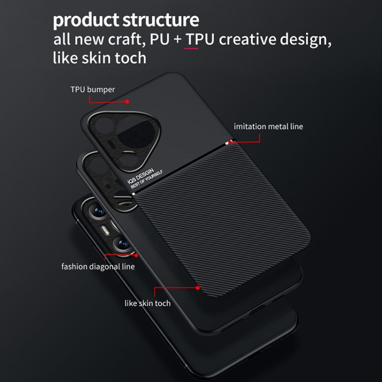 For Huawei Pura 70 Ultra Classic Tilt Strip Grain Magnetic PC Hybrid TPU Phone Case(Red) - free shipping - PMC Jewellery - Order now!