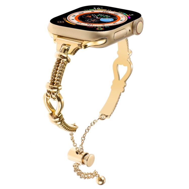For Apple Watch Ultra 2 49mm Twist Metal Bracelet Chain Watch Band(Gold) - Watch Bands by PMC TechLife | Online Shopping South Africa | PMC TechLife