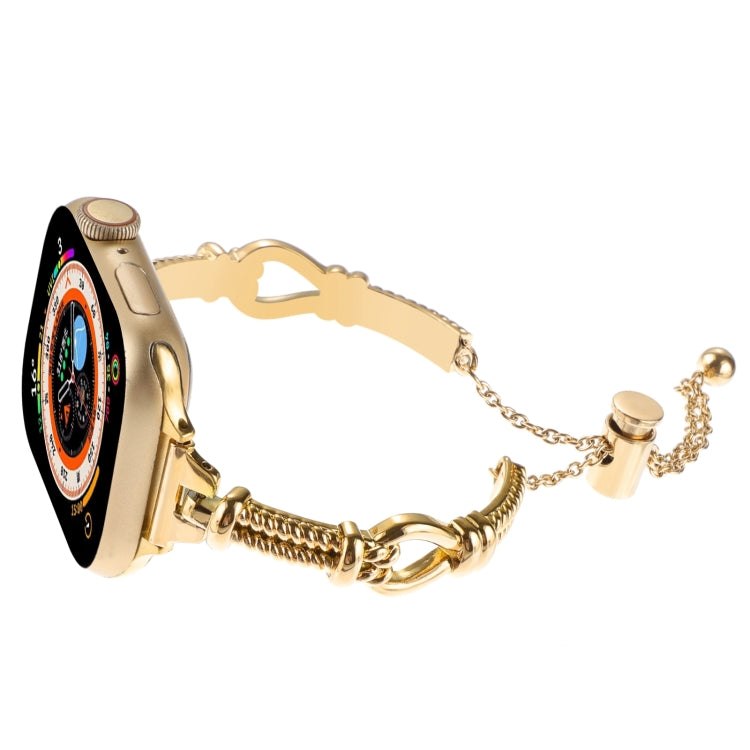 For Apple Watch Ultra 2 49mm Twist Metal Bracelet Chain Watch Band(Gold) - Watch Bands by PMC TechLife | Online Shopping South Africa | PMC TechLife