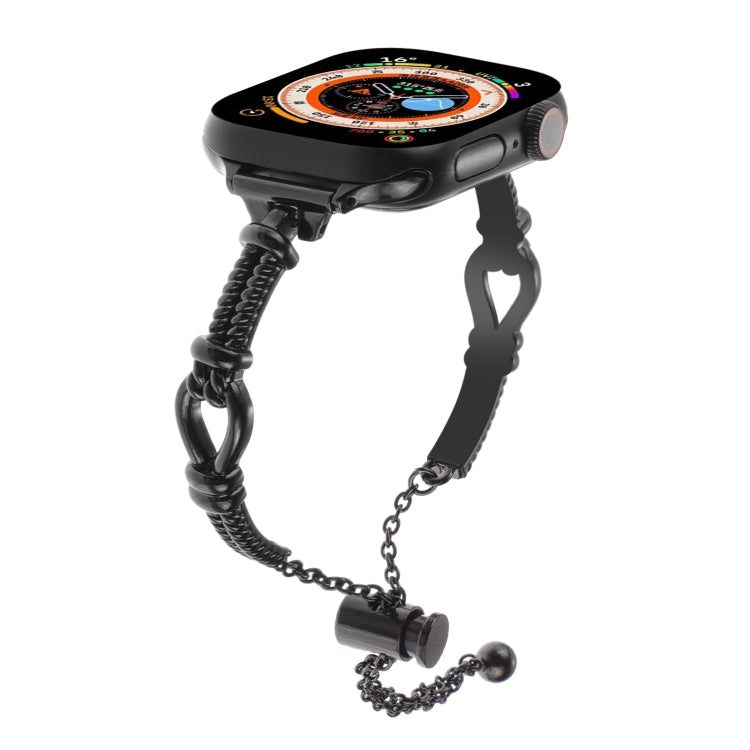 For Apple Watch Series 9 45mm Twist Metal Bracelet Chain Watch Band(Black) - Watch Bands by PMC TechLife | Online Shopping South Africa | PMC TechLife