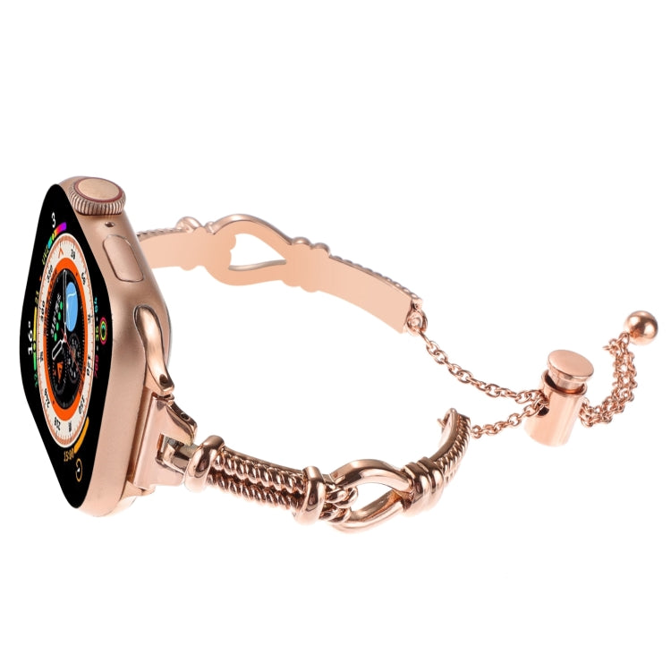 For Apple Watch SE 2022 40mm Twist Metal Bracelet Chain Watch Band(Rose Gold) - Watch Bands by PMC TechLife | Online Shopping South Africa | PMC TechLife