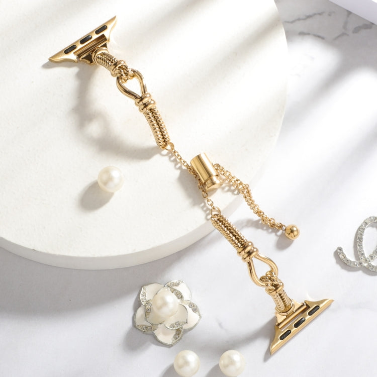 For Apple Watch Series 7 41mm Twist Metal Bracelet Chain Watch Band(Gold) - Watch Bands by PMC TechLife | Online Shopping South Africa | PMC TechLife