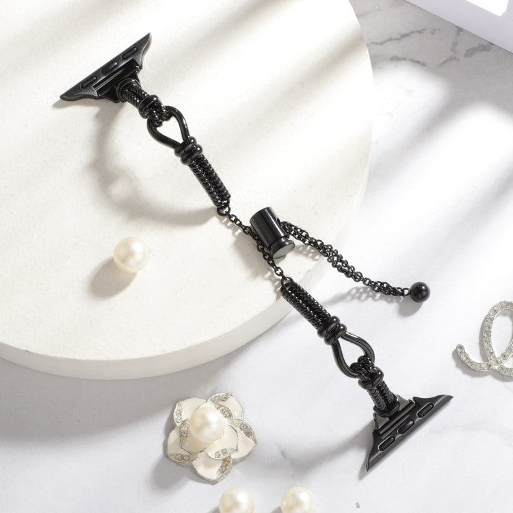 For Apple Watch Series 6 40mm Twist Metal Bracelet Chain Watch Band(Black) - Watch Bands by PMC TechLife | Online Shopping South Africa | PMC TechLife