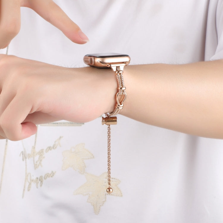 For Apple Watch Series 5 44mm Twist Metal Bracelet Chain Watch Band(Rose Gold) - Watch Bands by PMC TechLife | Online Shopping South Africa | PMC TechLife