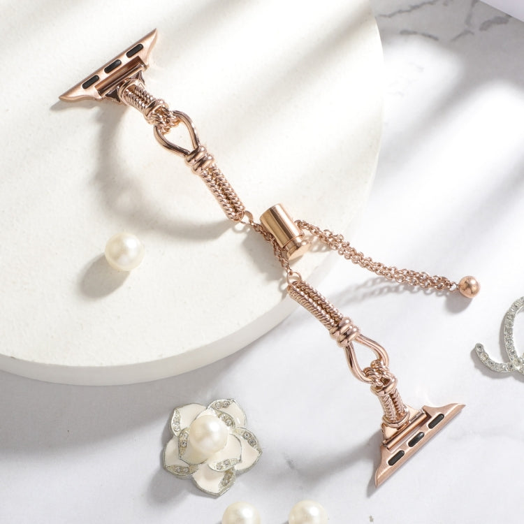 For Apple Watch Series 2 38mm Twist Metal Bracelet Chain Watch Band(Rose Gold) - free shipping - PMC TechLife - Order now!