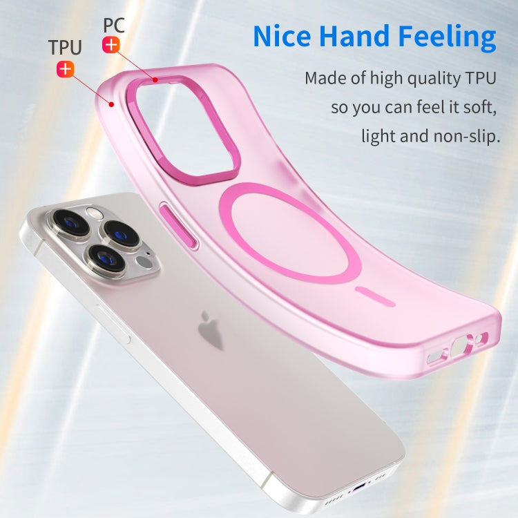 For iPhone 14 Pro MagSafe Frosted Translucent TPU + PC Full Coverage Phone Case(Pink) - free shipping - PMC TechLife - Order now!