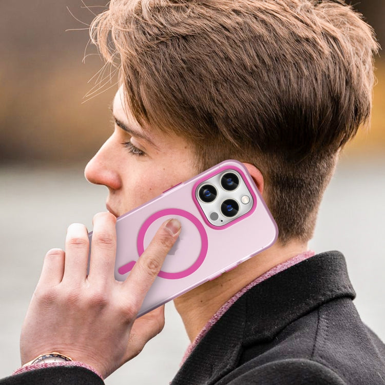 For iPhone 14 Pro MagSafe Frosted Translucent TPU + PC Full Coverage Phone Case(Pink) - free shipping - PMC TechLife - Order now!