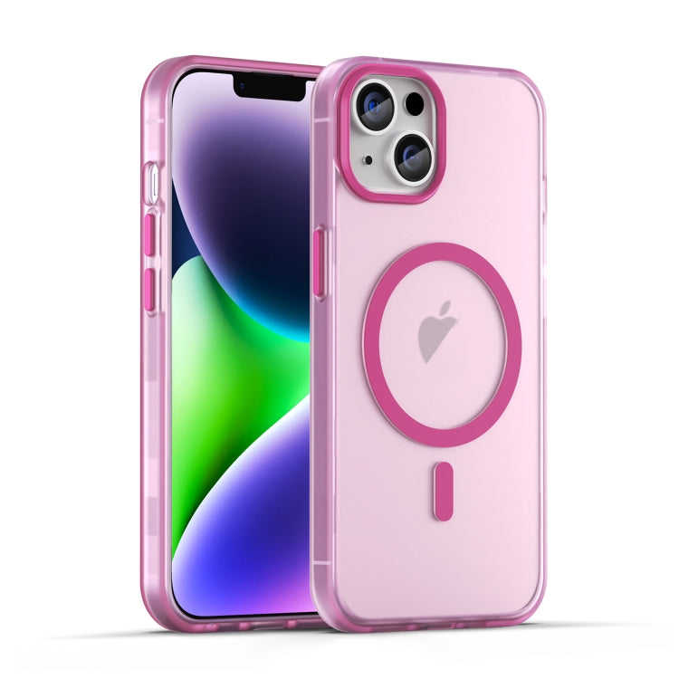 For iPhone 14 MagSafe Frosted Translucent TPU + PC Full Coverage Phone Case(Pink) - iPhone 14 Cases by PMC TechLife | Online Shopping South Africa | PMC TechLife