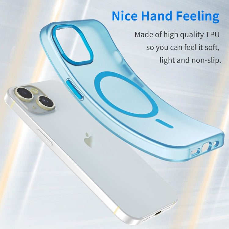 For iPhone 14 Plus MagSafe Frosted Translucent TPU + PC Full Coverage Phone Case(Blue) - iPhone 14 Plus Cases by PMC TechLife | Online Shopping South Africa | PMC TechLife