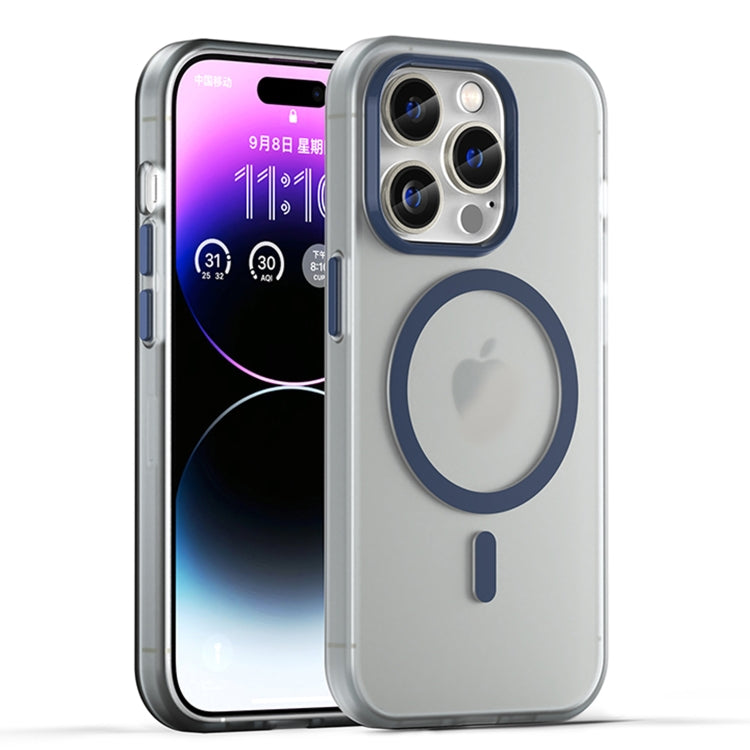 For iPhone 15 Pro MagSafe Frosted Translucent TPU + PC Full Coverage Phone Case(Dark Blue) - iPhone 15 Pro Cases by PMC TechLife | Online Shopping South Africa | PMC TechLife | Buy Now Pay Later Mobicred