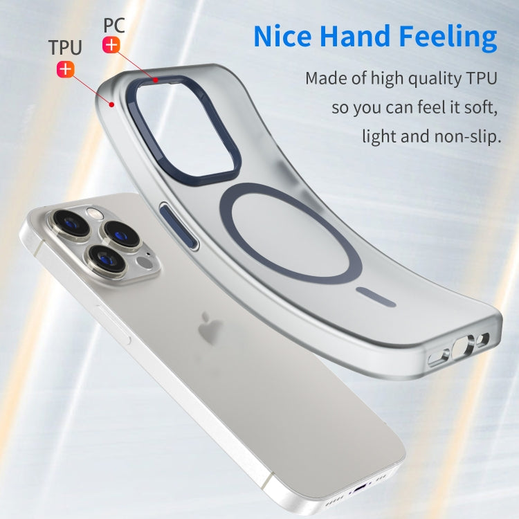 For iPhone 15 Pro MagSafe Frosted Translucent TPU + PC Full Coverage Phone Case(Dark Blue) - iPhone 15 Pro Cases by PMC TechLife | Online Shopping South Africa | PMC TechLife | Buy Now Pay Later Mobicred