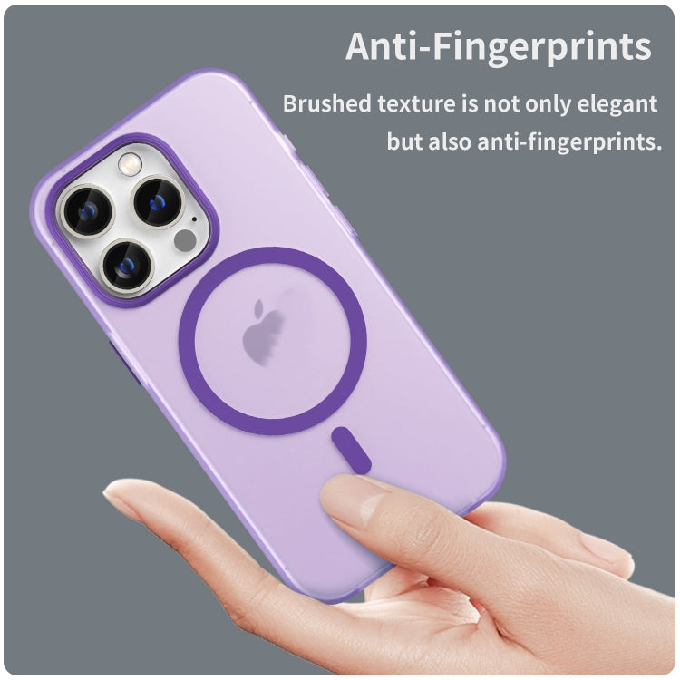 For iPhone 15 Pro MagSafe Frosted Translucent TPU + PC Full Coverage Phone Case(Dark Purple) - iPhone 15 Pro Cases by PMC TechLife | Online Shopping South Africa | PMC TechLife | Buy Now Pay Later Mobicred