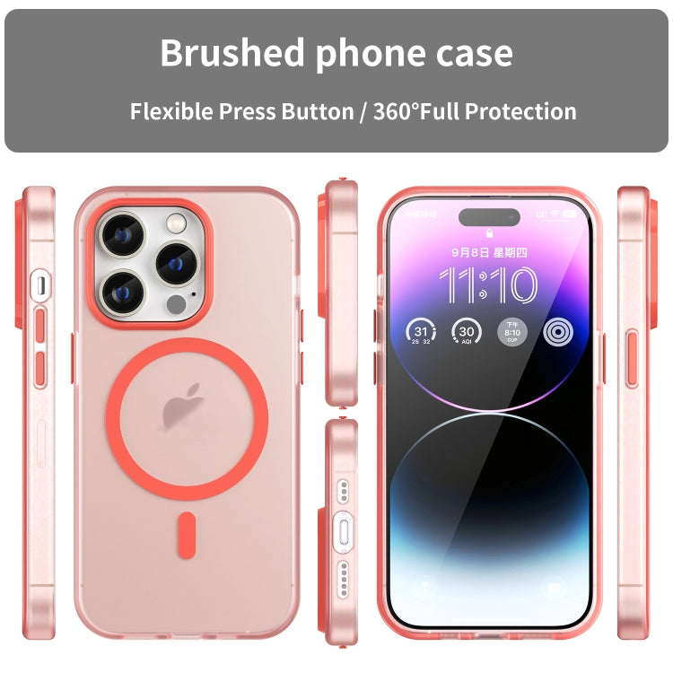 For iPhone 15 Pro MagSafe Frosted Translucent TPU + PC Full Coverage Phone Case(Red) - iPhone 15 Pro Cases by PMC TechLife | Online Shopping South Africa | PMC TechLife