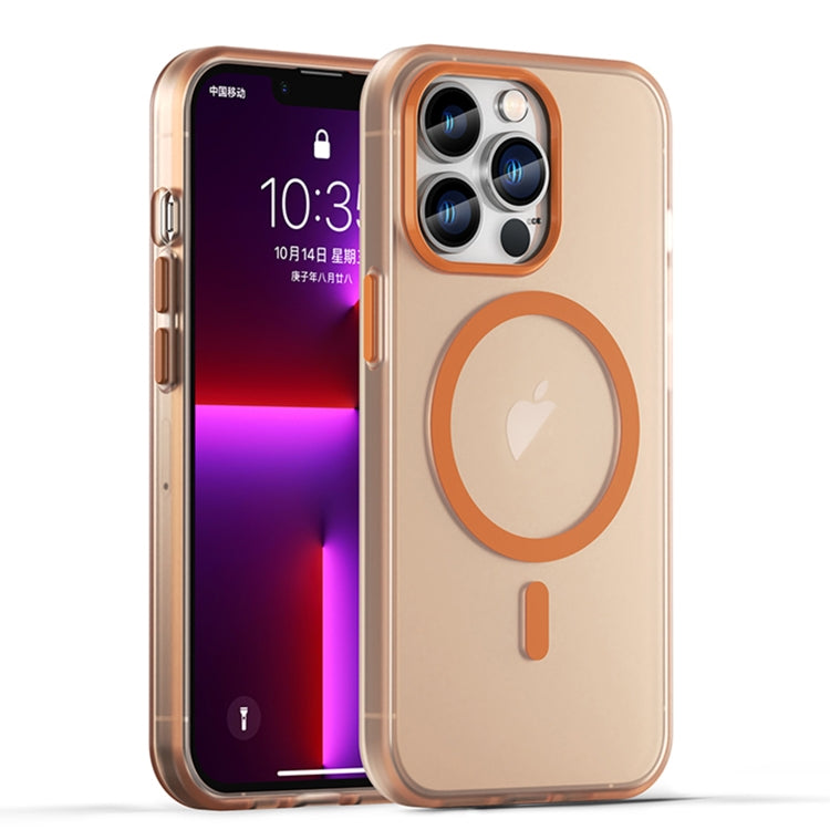 For iPhone 13 Pro MagSafe Frosted Translucent TPU + PC Full Coverage Phone Case(Orange) - iPhone 13 Pro Cases by PMC TechLife | Online Shopping South Africa | PMC TechLife