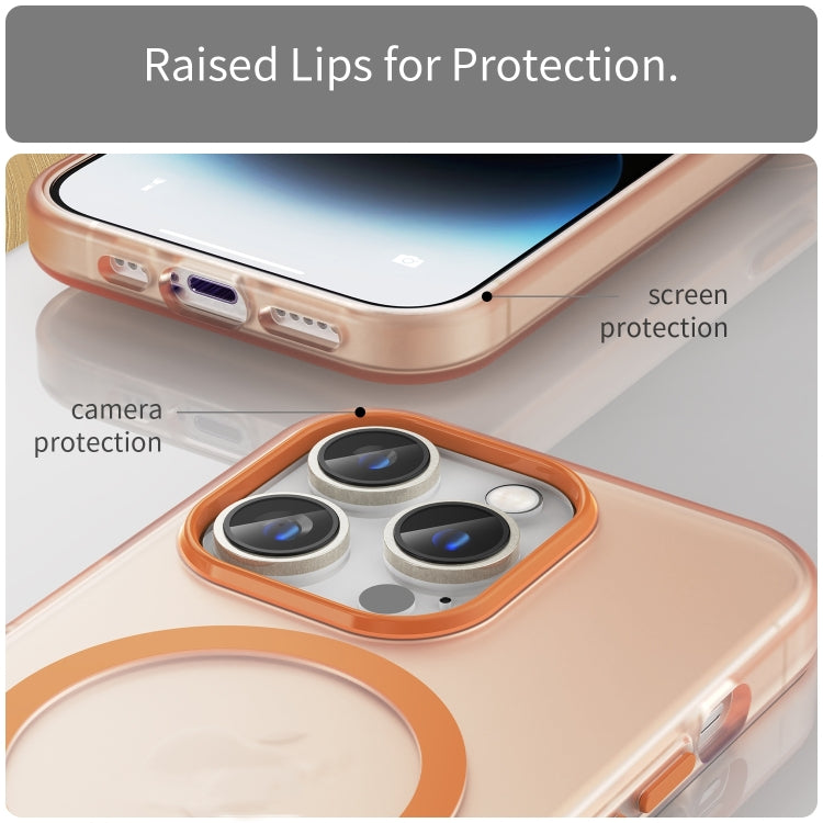 For iPhone 16 Pro MagSafe Frosted Translucent TPU + PC Full Coverage Phone Case(Orange) - iPhone 16 Pro Cases by PMC TechLife | Online Shopping South Africa | PMC TechLife | Buy Now Pay Later Mobicred