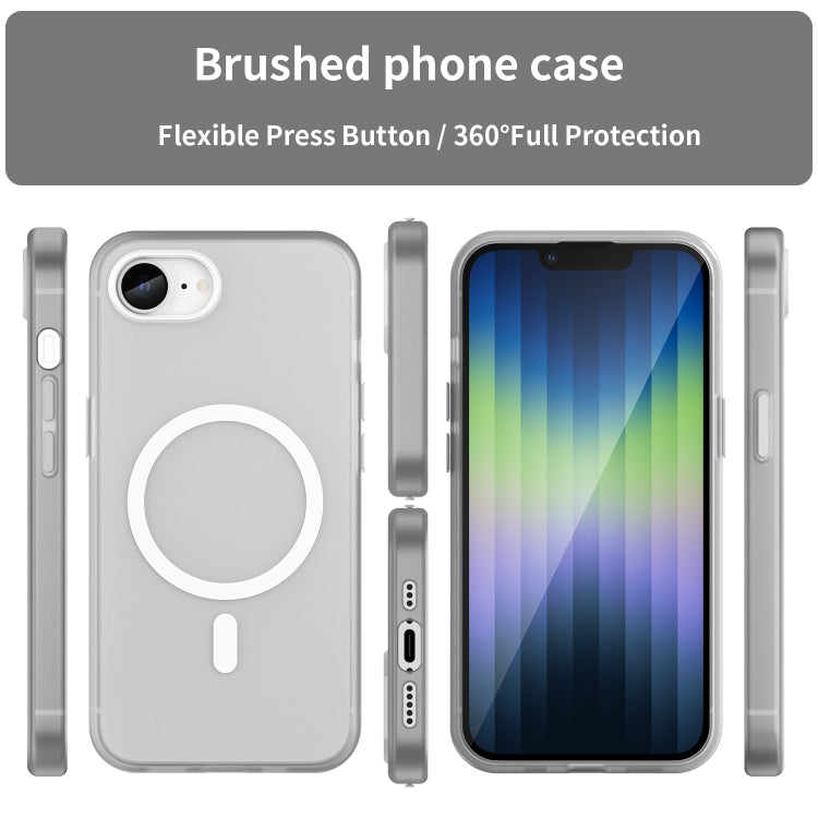 For iPhone 16e MagSafe Frosted Translucent TPU + PC Full Coverage Phone Case(White) - iPhone 16e Cases by PMC TechLife | Online Shopping South Africa | PMC TechLife | Buy Now Pay Later Mobicred