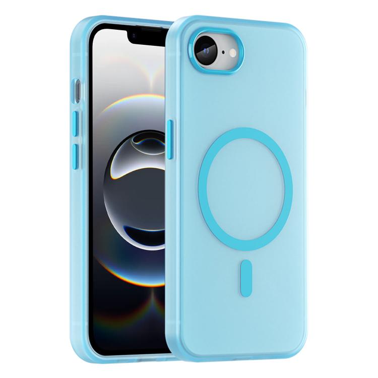 For iPhone 16e MagSafe Frosted Translucent TPU + PC Full Coverage Phone Case(Blue) - iPhone 16e Cases by PMC TechLife | Online Shopping South Africa | PMC TechLife | Buy Now Pay Later Mobicred