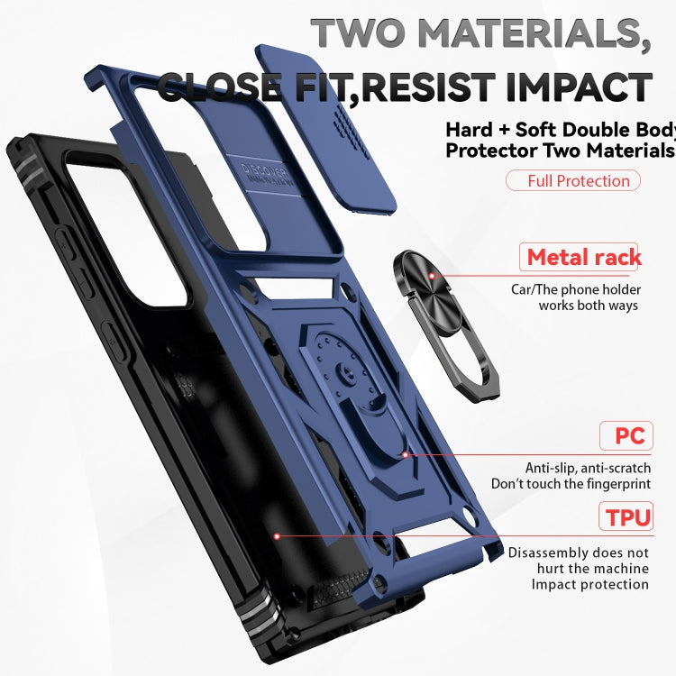 For Samsung Galaxy S24 Ultra 5G Sliding Camshield Holder Phone Case(Blue) - Galaxy S24 Ultra 5G Cases by PMC TechLife | Online Shopping South Africa | PMC TechLife