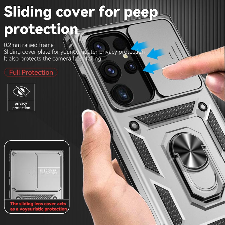 For Samsung Galaxy S24 Ultra 5G Sliding Camshield Holder Phone Case(Silver) - Galaxy S24 Ultra 5G Cases by PMC TechLife | Online Shopping South Africa | PMC TechLife