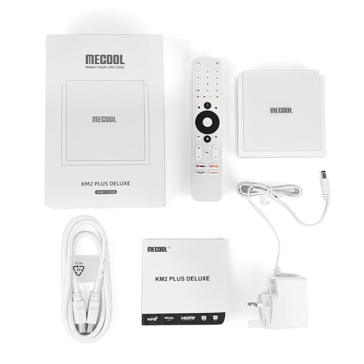MECOOL KM2 Plus Android 11 Dual-band WiFi Smart Voice TV Box 4GB+32GB, EU Plug(White) - free shipping - PMC TechLife - Order now!