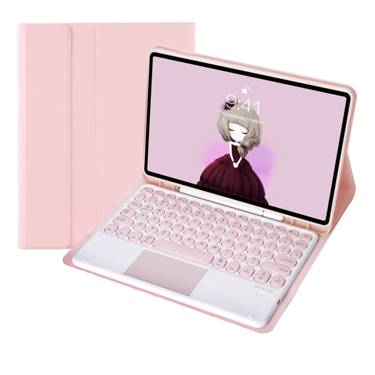 For Samsung Galaxy Tab S9 FE Candy Color TPU Round Keycap Touch Bluetooth Keyboard Leather Case(Pink) - Samsung Keyboard by PMC TechLife | Online Shopping South Africa | PMC TechLife