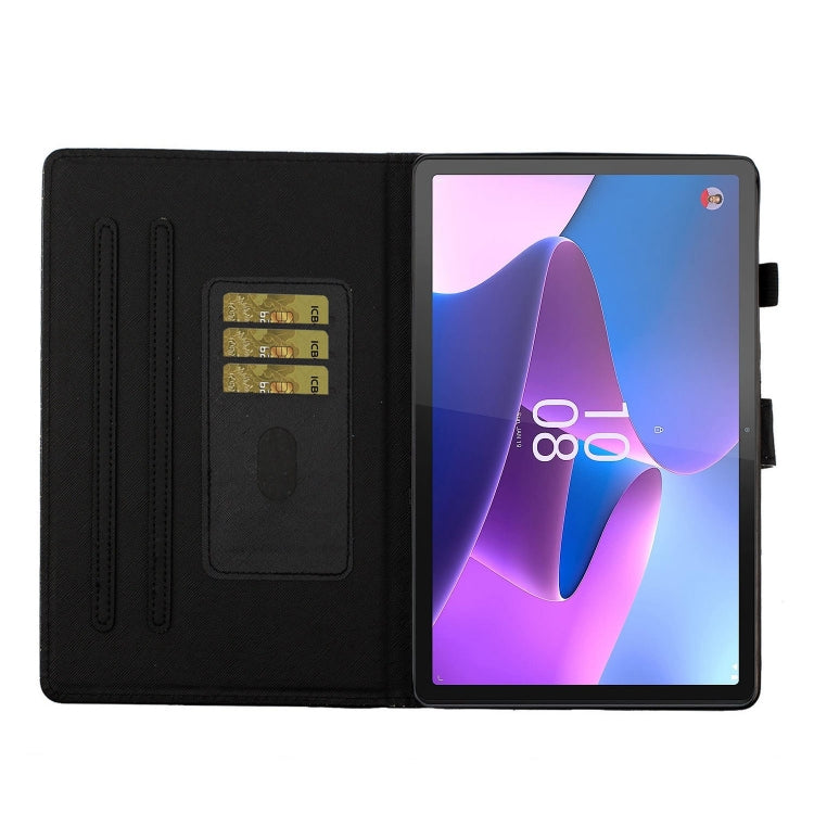 For Lenovo Tab P12 2023 / TB370FU Varnish Glitter Powder Smart Leather Tablet Case(Blue) - Lenovo by PMC TechLife | Online Shopping South Africa | PMC TechLife | Buy Now Pay Later Mobicred