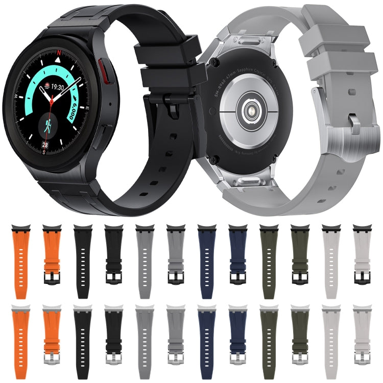 For Samsung Galaxy watch 4 / 5 / 6 AP Series Liquid Silicone Watch Band(Silver Green) - Watch Bands by PMC TechLife | Online Shopping South Africa | PMC TechLife