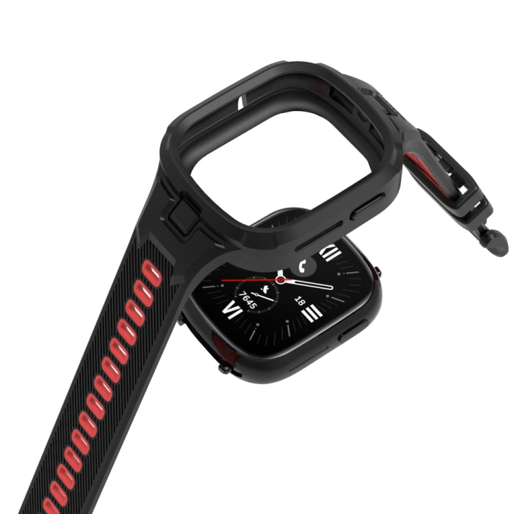 For Honor Watch 4 Two Color Integrated TPU Watch Band(Black Grey) - Watch Bands by PMC TechLife | Online Shopping South Africa | PMC TechLife