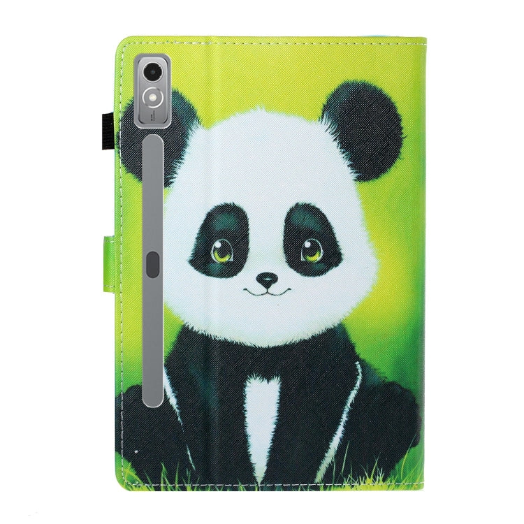 For Lenovo Tab P12 2023 / TB370FU Coloured Drawing Stitching Smart Leather Tablet Case(Panda) - Lenovo by PMC TechLife | Online Shopping South Africa | PMC TechLife | Buy Now Pay Later Mobicred