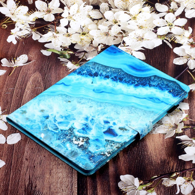 For Lenovo Tab P12 2023 / TB370FU Coloured Drawing Stitching Smart Leather Tablet Case(Blue Marble) - free shipping - PMC TechLife - Order now!