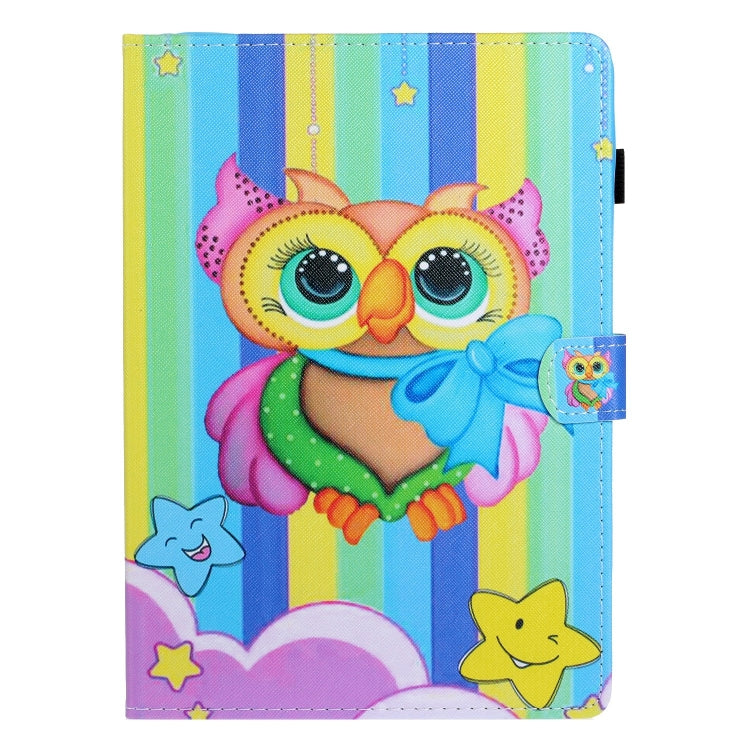 For Lenovo Tab P12 2023 / TB370FU Coloured Drawing Stitching Smart Leather Tablet Case(Rainbow Owl) - Lenovo by PMC TechLife | Online Shopping South Africa | PMC TechLife | Buy Now Pay Later Mobicred