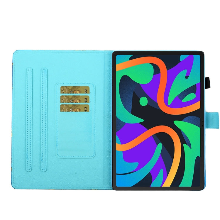 For Lenovo Tab M11/ Xiaoxin Pad 11 2024 Coloured Drawing Stitching Smart Leather Tablet Case(Blue Marble) - Lenovo by PMC Jewellery | Online Shopping South Africa | PMC Jewellery | Buy Now Pay Later Mobicred