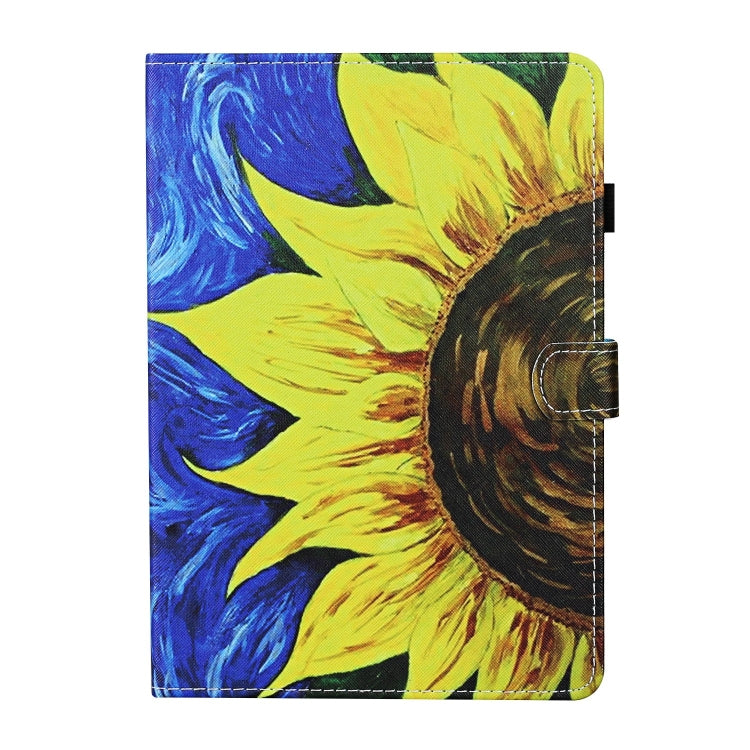 For Lenovo Tab P12 2023 / TB370FU Coloured Drawing Stitching Smart Leather Tablet Case(Sunflower) - Lenovo by PMC TechLife | Online Shopping South Africa | PMC TechLife | Buy Now Pay Later Mobicred