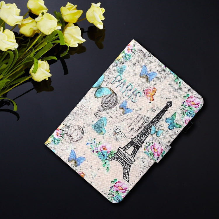 For Lenovo Tab P12 2023 / TB370FU Coloured Drawing Stitching Smart Leather Tablet Case(Tower Butterflies) - Lenovo by PMC TechLife | Online Shopping South Africa | PMC TechLife | Buy Now Pay Later Mobicred