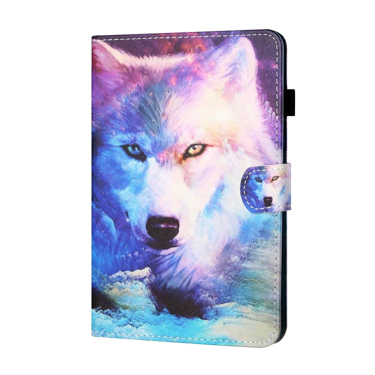 For Lenovo Tab P12 2023 / TB370FU Coloured Drawing Stitching Smart Leather Tablet Case(Wolf) - Lenovo by PMC TechLife | Online Shopping South Africa | PMC TechLife | Buy Now Pay Later Mobicred